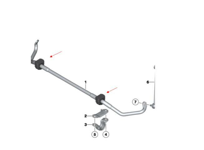 2-piece front stabilizer Sway bar bushings for F10, F12, F07GT, 520i, 528i, 530i n
