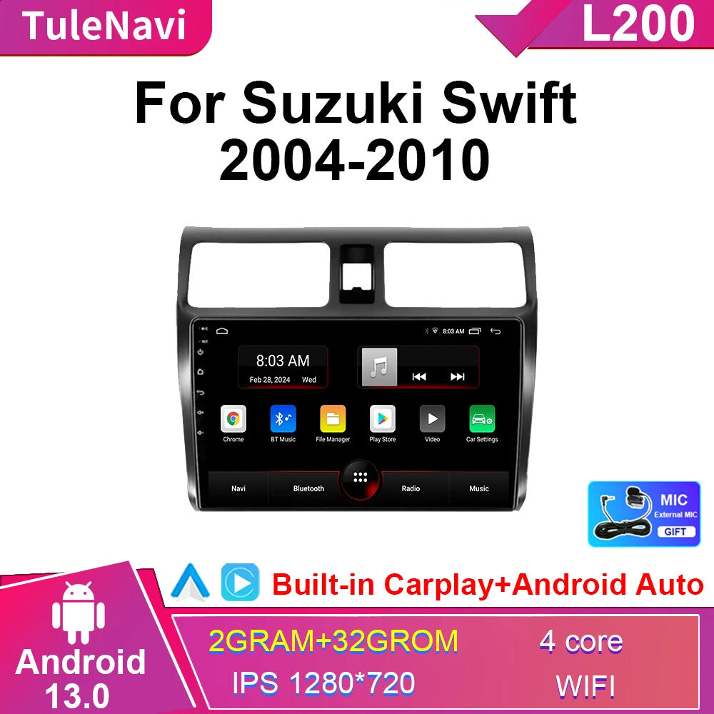 for SUZUKI for Swift 2004-2010 Android Car Radio CarPlay Stereo GPS Player Screen