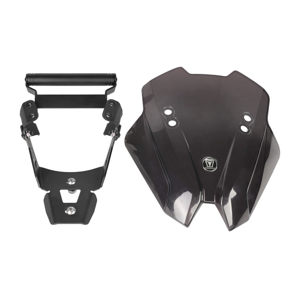 For 23-25 CFMOTO 800NK Front Wind Shield Screen w/ Sat Navigation Mount Bracket Q