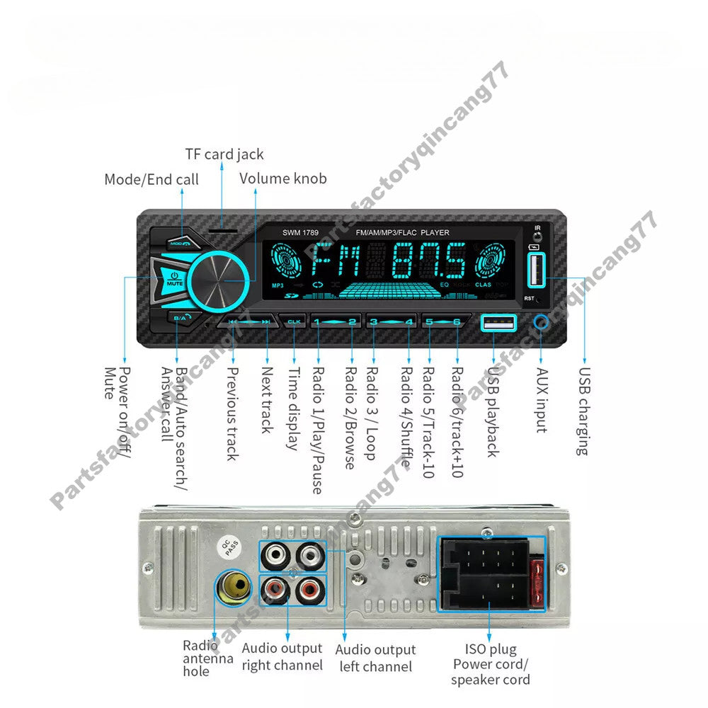 Bluetooth Car MP3 player plug-in card disk for car radio generation CD DVD 1789