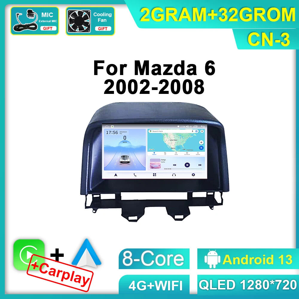 for Mazda 6 2002-2008 GPS Android Auto Carplay Car Radio Stereo Player Screen