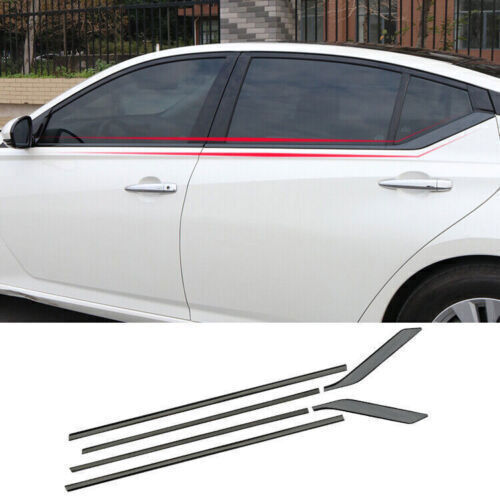 for Nissan Altima 2019-2023 Glossy Black Steel Window Bottom Strip Panel Trim 6x
