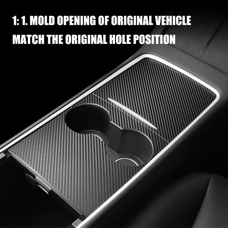 Suitable for 3 Y 21-22 center console panel sticker, suede film, carbon fiber, black. n