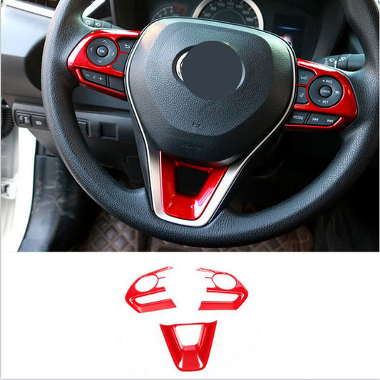3P Inner Steering Wheel Frame Molding Trim Red for Toyota for Corolla Cross 22-24