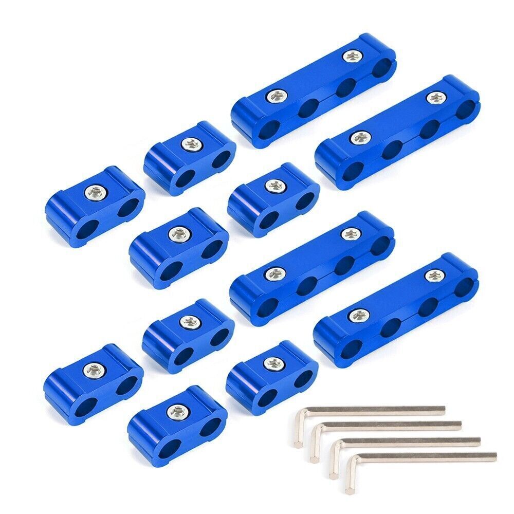12PCS Universal Spark Plug Wire Separator Blue Wire Separator For 8/9/10mm Q