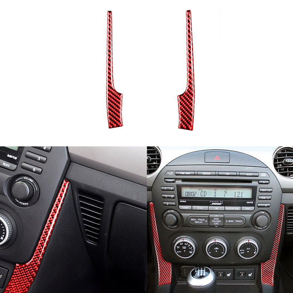 2X Red Carbon Fiber Rear Window Glass Cover Trim For Rogue 2014-2016 v