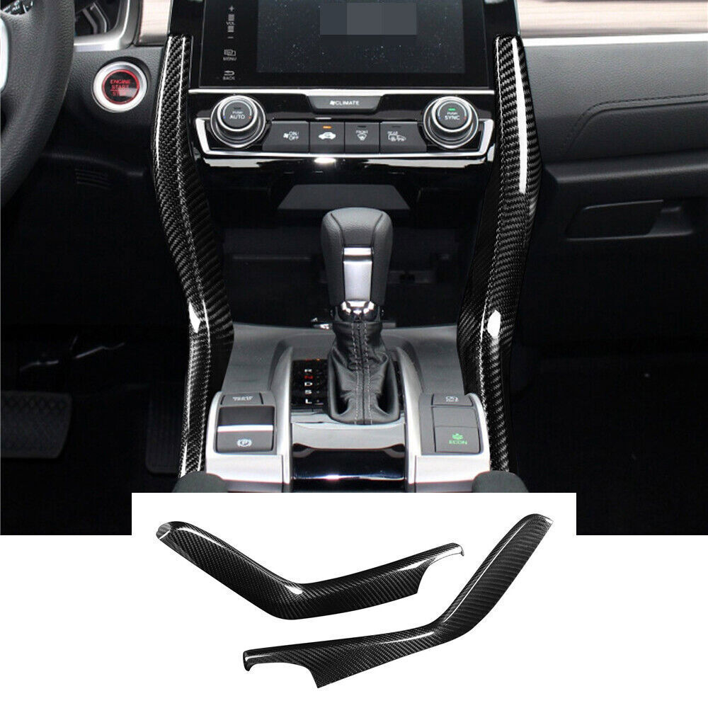 Real Carbon Fiber Central Control Side Panel Trim for Honda for Civic 10th 2016-2021 n