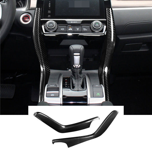 Real Carbon Fiber Central Control Side Panel Trim for Honda for Civic 10th 2016-2021 n