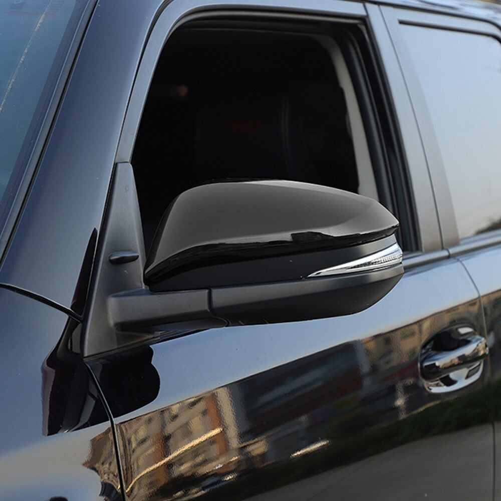 Glossy Black Side Mirror + for Smart Door Handle Cover Trim for Toyota 4Runner 17-23