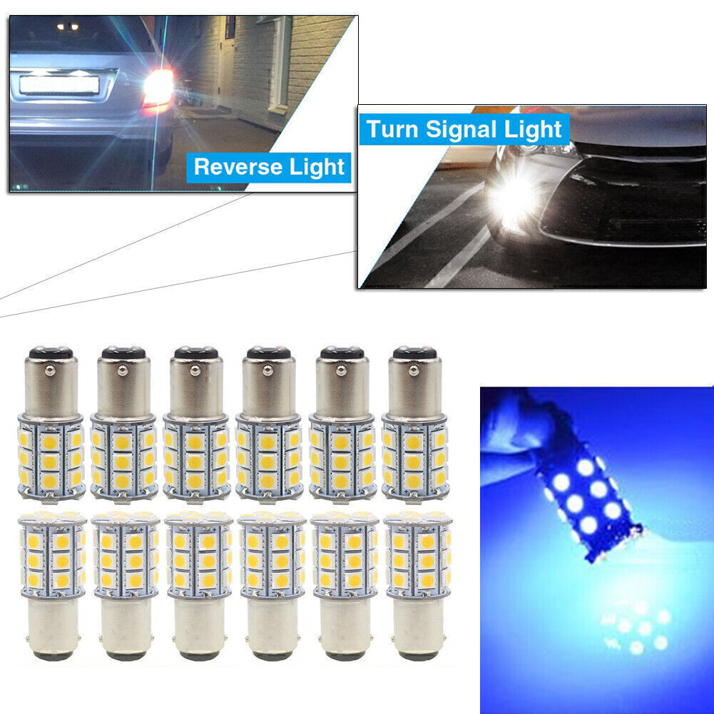 1/2/4/10/12pcs Marine Boat Trailer Light Bulbs 1076 White CE BA15D 27SMD RV n