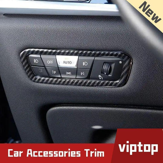 for BMW X5 X6 X7 G05 G06 G07 2019+ Headlight Switch Panel Cover Trim Carbon