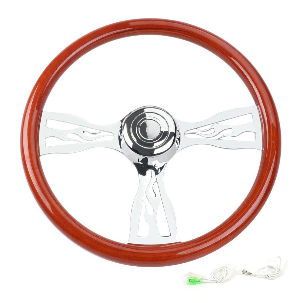 3 Spoke 18Chrome Wood Steering Wheel for Volvo / for Freightliner / for Kenworth / for Peterbilt