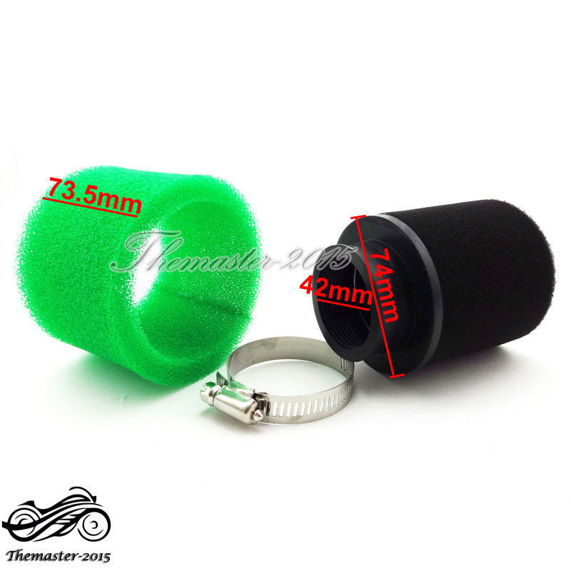 Green 42mm Performance Foam Air Filter For GY6 150cc Moped Scooter ATV Quad Q