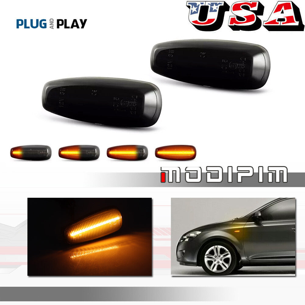 2 Pack LED Indicator Side Marker Turn Signal Lights for for Hyundai for Elantra for Kia Rio - v