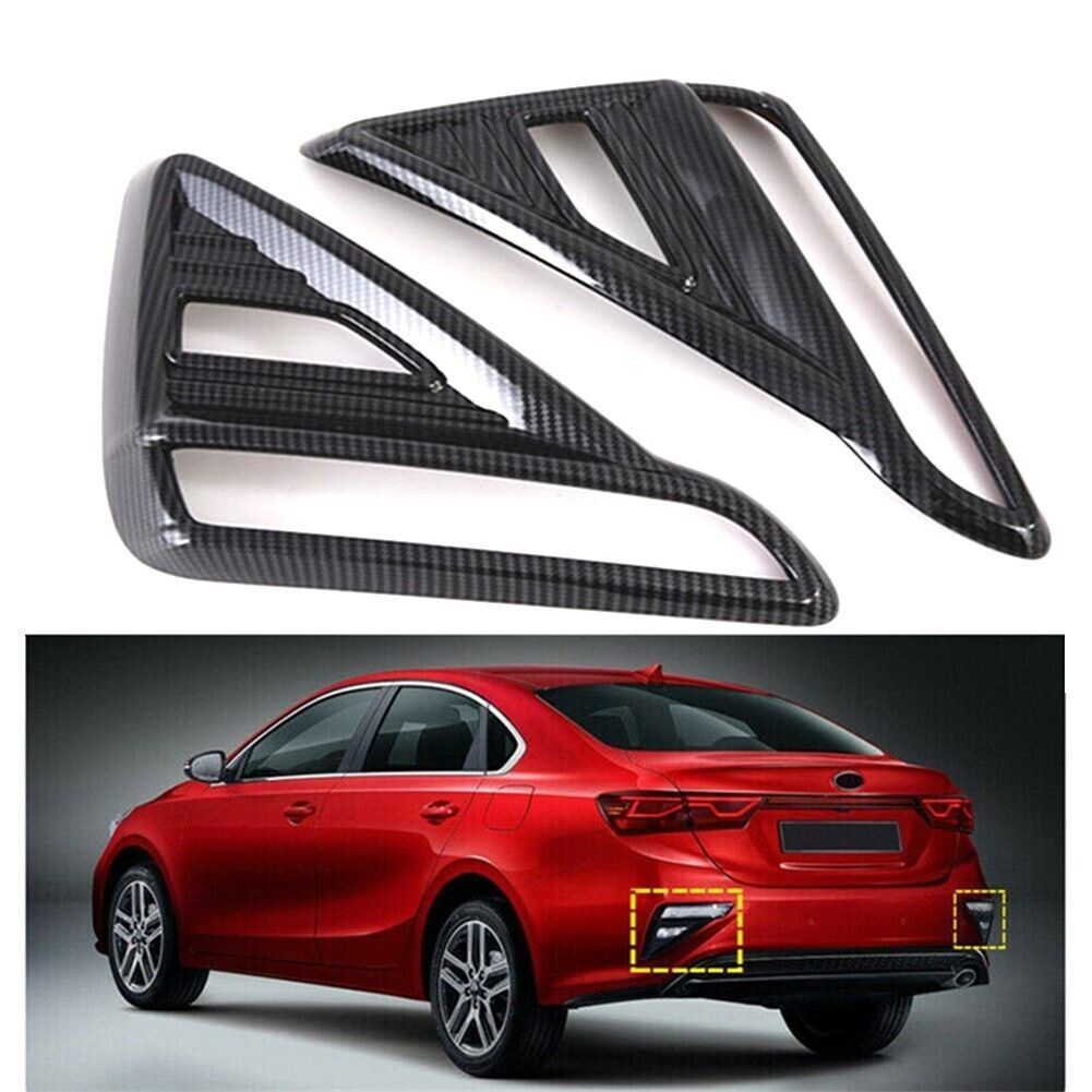 for Kia K3 Forte Cerato 2019-2022 Fog Lamp Cover Trim Pair ABS Plastic Carbon