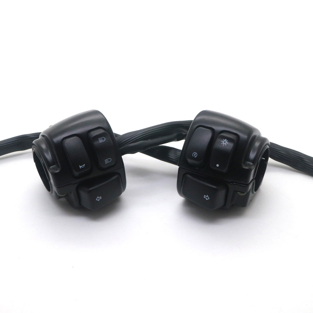 Motorcycle Black 1 Handlebar Control Switch Housing Wiring Harness for Harley Q