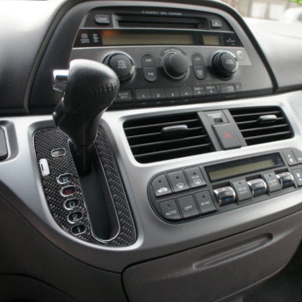Carbon Fiber Interior Gear Shift Panel Cover Trim for Honda Odyssey 2005-2010