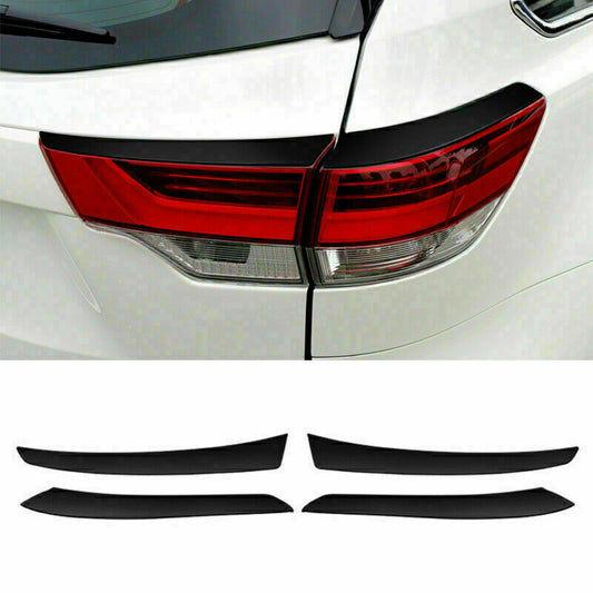 4X Black Titanium Rear TailLight Lamp Strip Trim for Toyota Highlander 2014-2019
