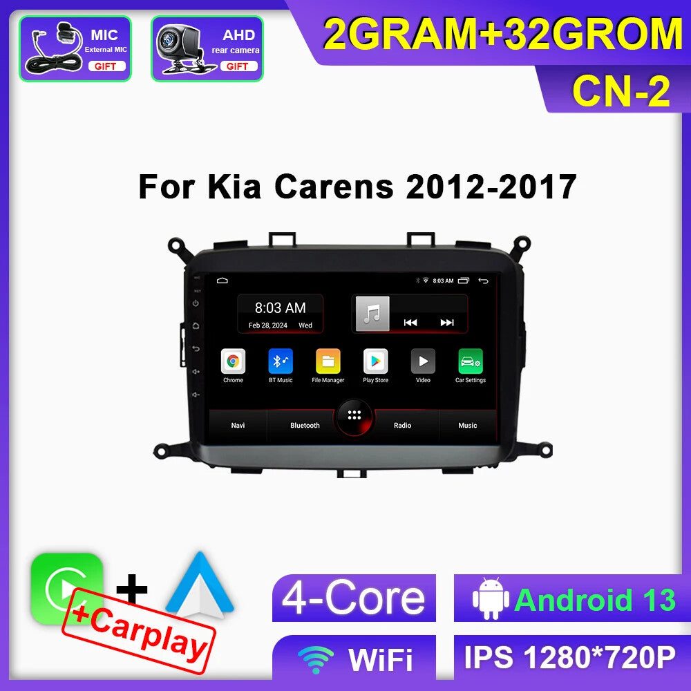 Android CarPlay Car Radio for KIA Carens 2012-2017 GPS Stereo Multimedia Player