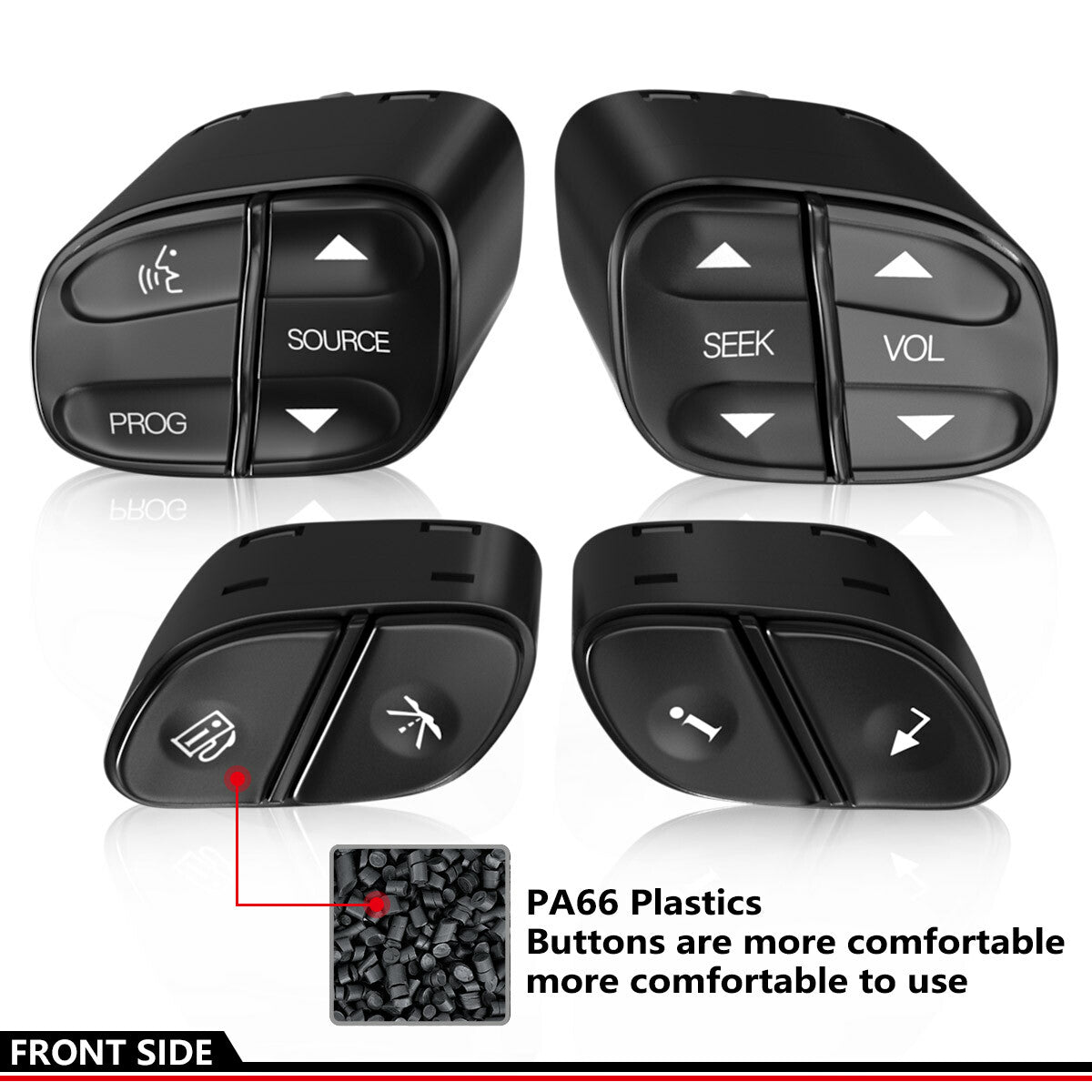 4-piece LED steering wheel radio volume control switch button for GMC - n