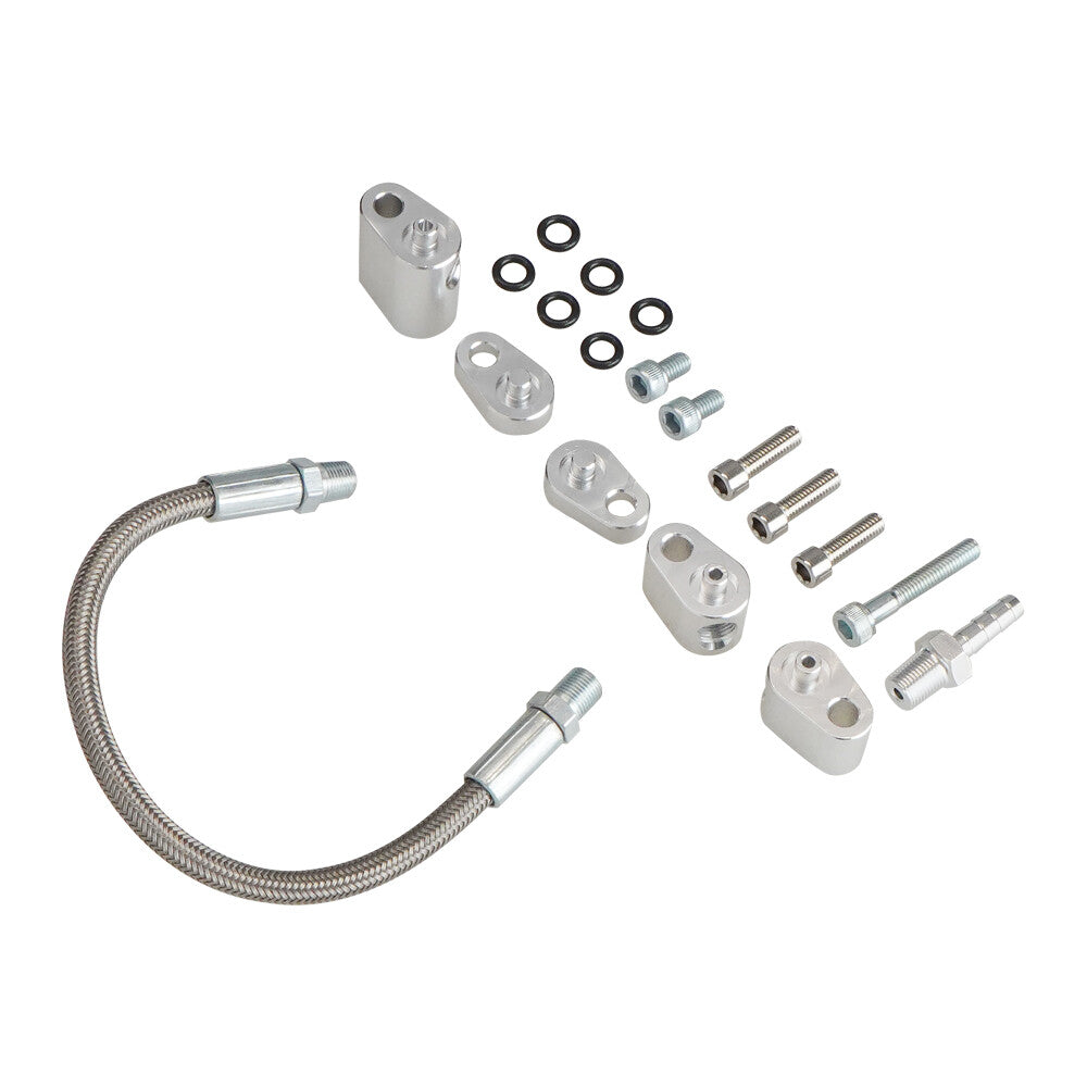 LS Coolant/ Steam Port Crossover Hose Kit LS Throttle Body Bypass Hose Silver Q