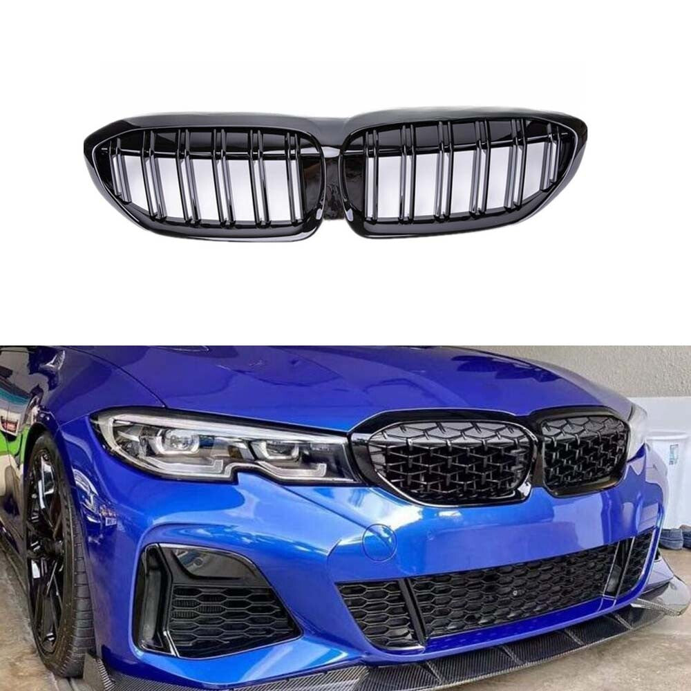 For G20 330i M340i 2019-2022 Front Kidney Grill Grille Gloss Black Diamond n