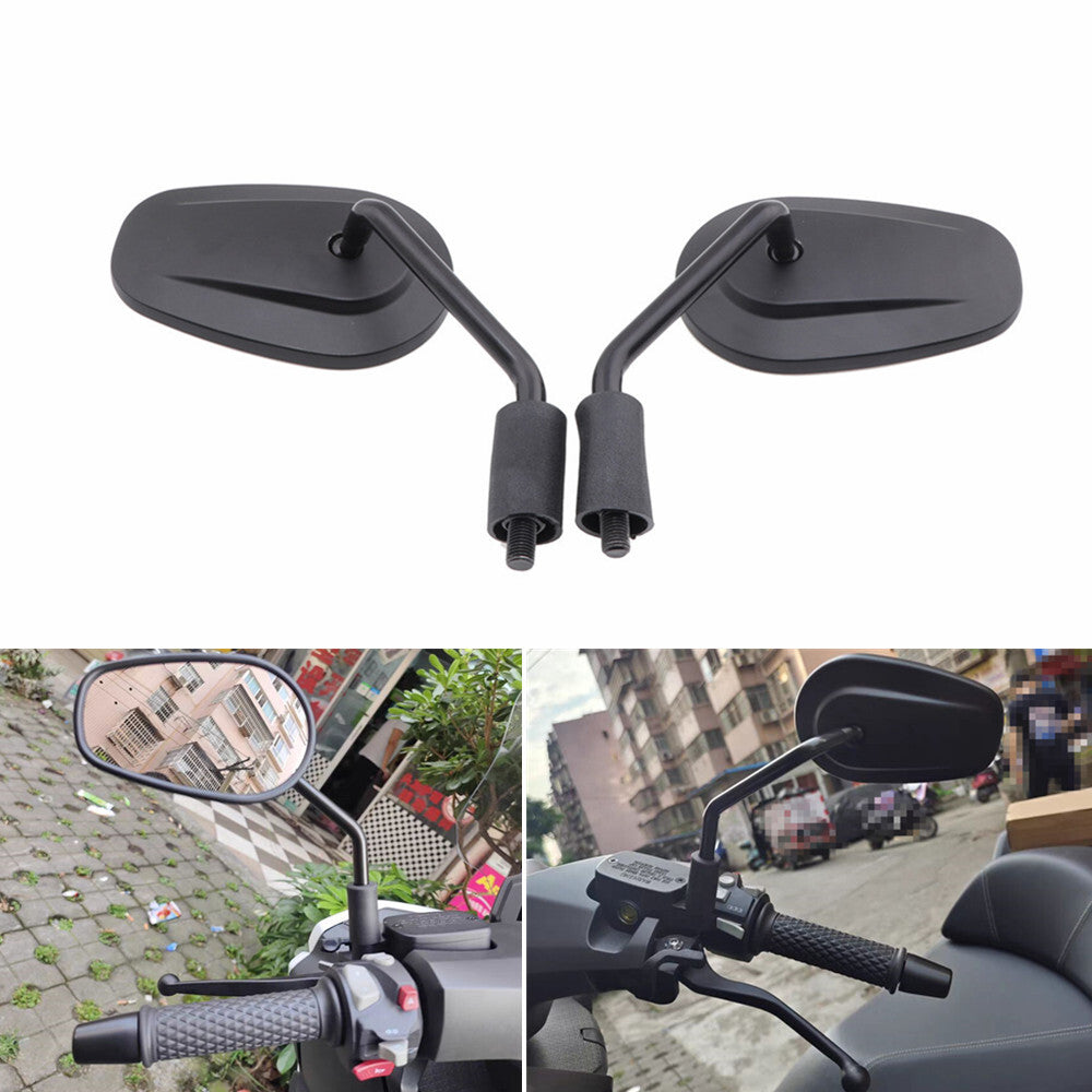 Motorcycle Black Oval Rearview Side Mirrors for Honda Scooter GN250 GV250 GV300S Q
