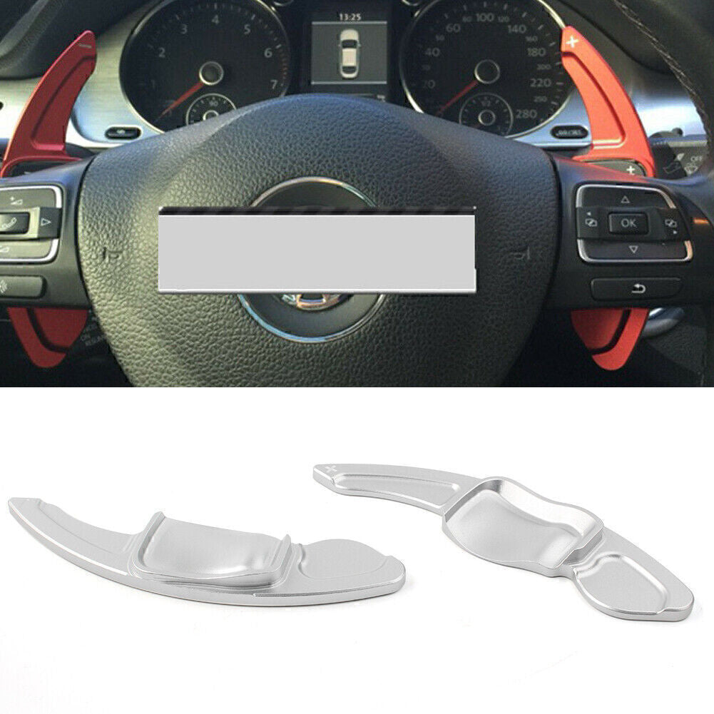 Silver Steering Wheel DSG Paddle Extension Shift Fit for VW for Golf for Jetta R MK5 MK6