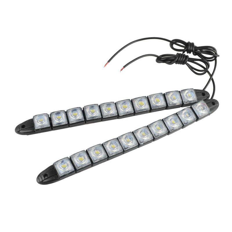 US 2PCS Car 12V 10LED Daytime Running Light DRL Fog Driving White Lamp v