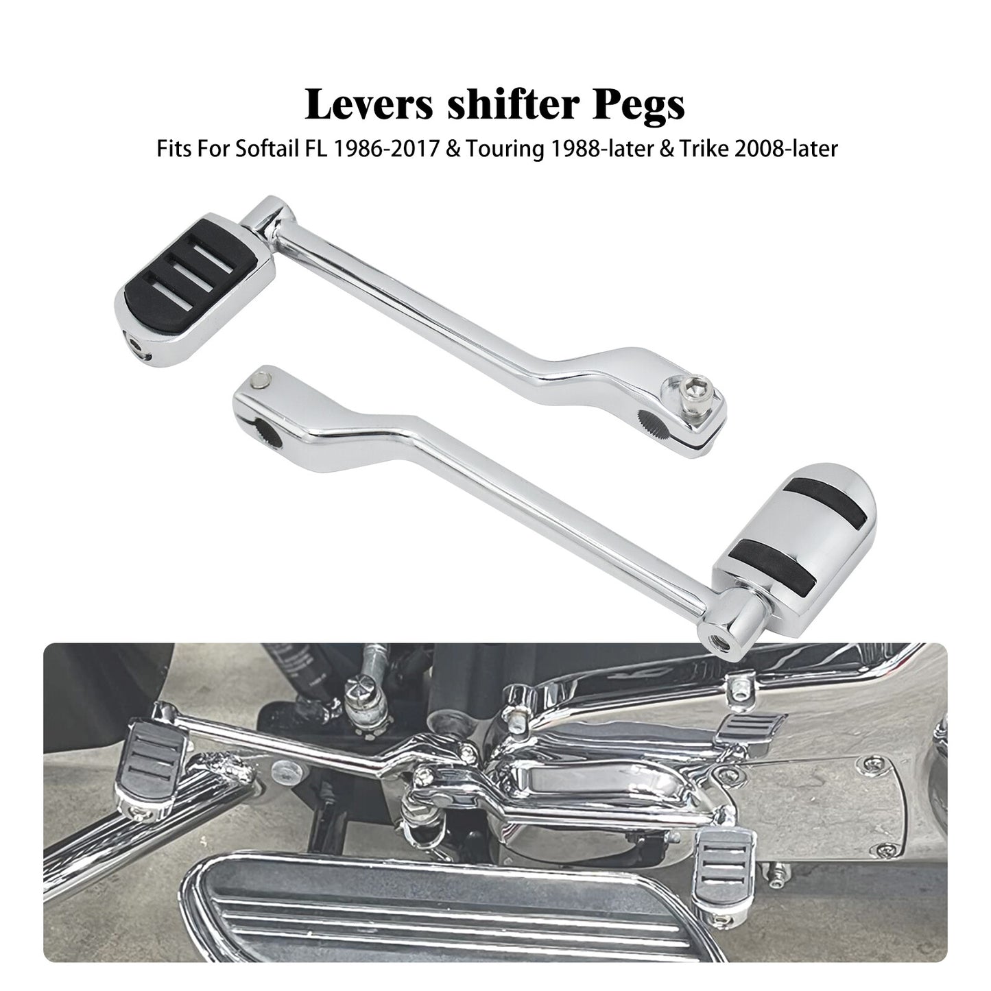 Chrome Heel Toe Shifter Lever Pegs for Harley Touring Road Electra Glide 08-2023 Q