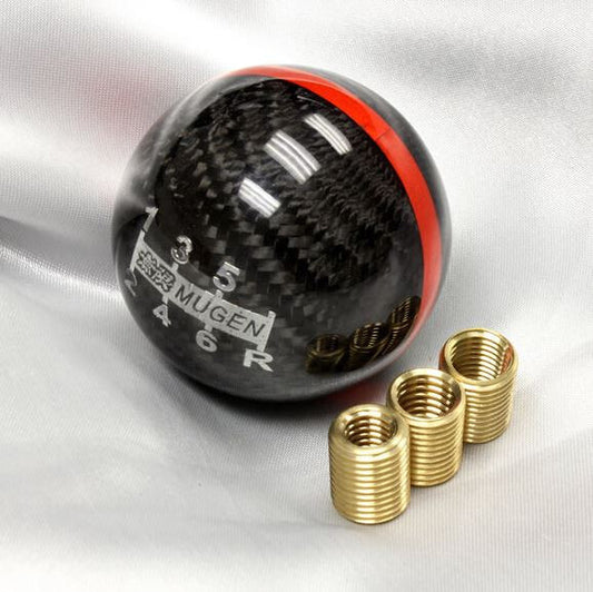 Car Shift Knob 6-speed Mugen Black Carbon Fiber Red Line for Honda for Acura