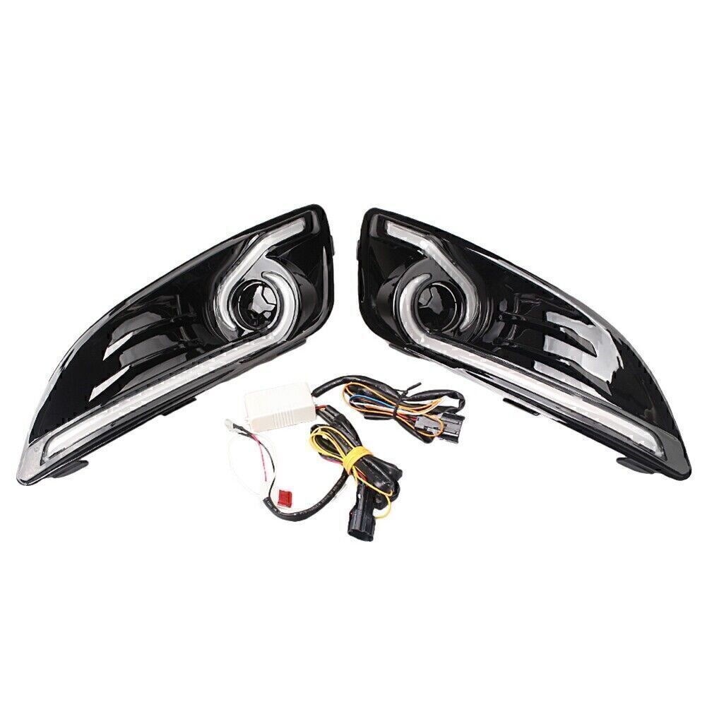 2X Car Fog DRL LED Daytime Running Light W/Turn Signal for Ford Fiesta 2013-15