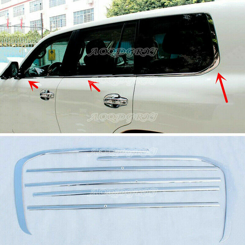 Chrome Widen Bottom Window Sill Trim Cover for Toyota for Land Cruiser LC200 2008-21