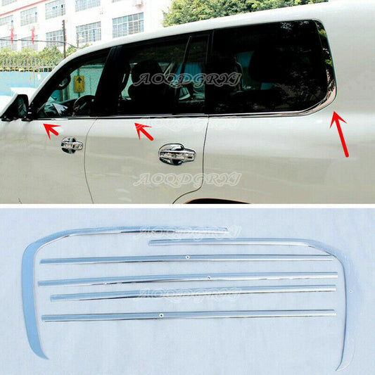 Chrome Widen Bottom Window Sill Trim Cover for Toyota for Land Cruiser LC200 2008-21