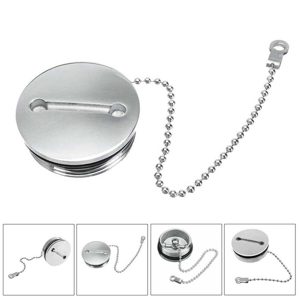 Boat Deck Fill Filler Replacement Cap And Chain Stainless Steel Fuel Water Gas
