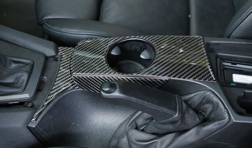 for BMW X3 E83 2006-2010 Real Carbon Fiber Middle Console Water Cup Frame Trim