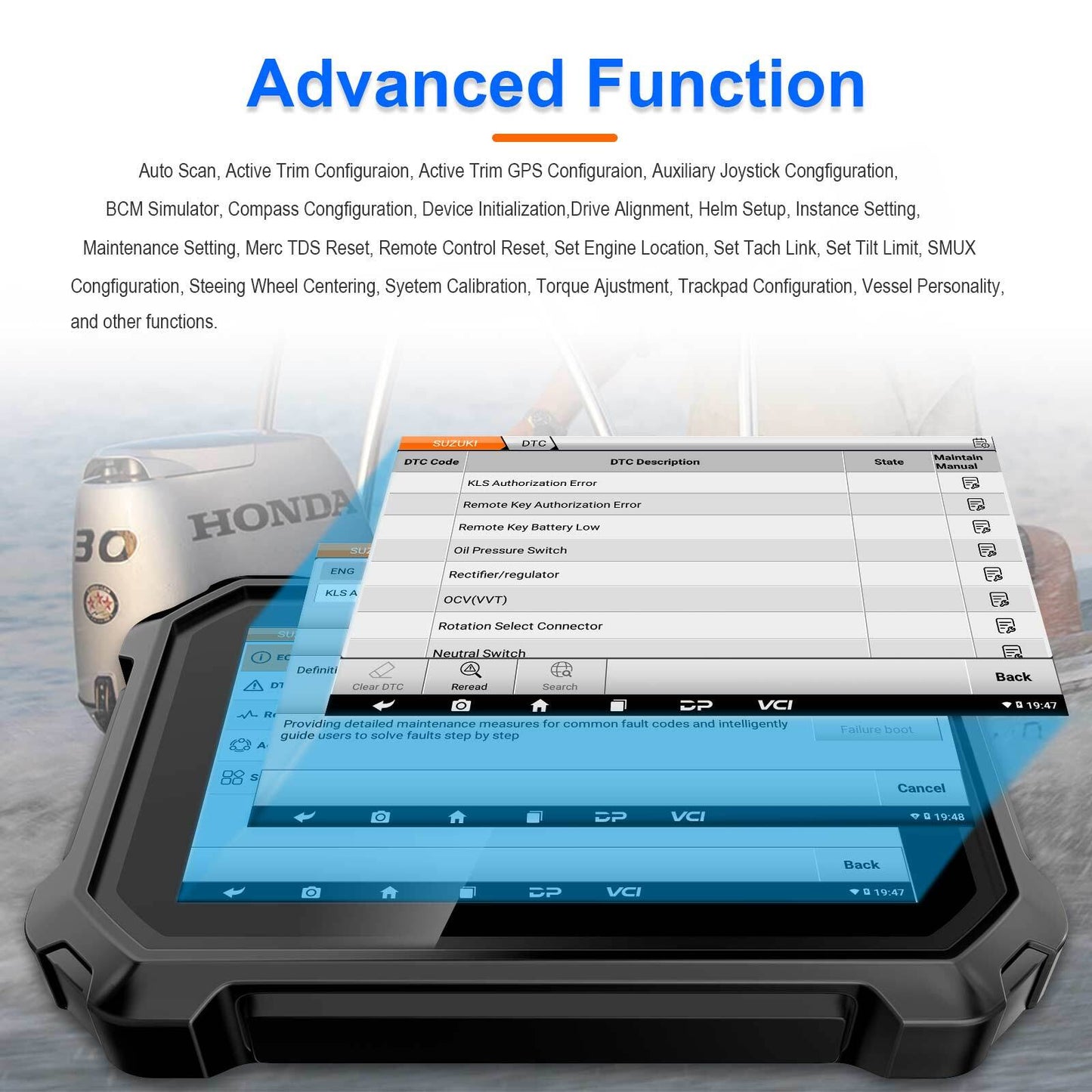 OBDSTAR D800 A+B+C+D Full Configuration Marine Diagnostic Tool Scan Code Clear