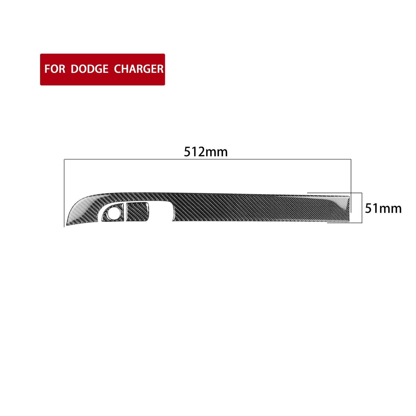 Carbon Fiber Interior Passenger Dashboard Cover Trim for Dodge Charger 2011-2014