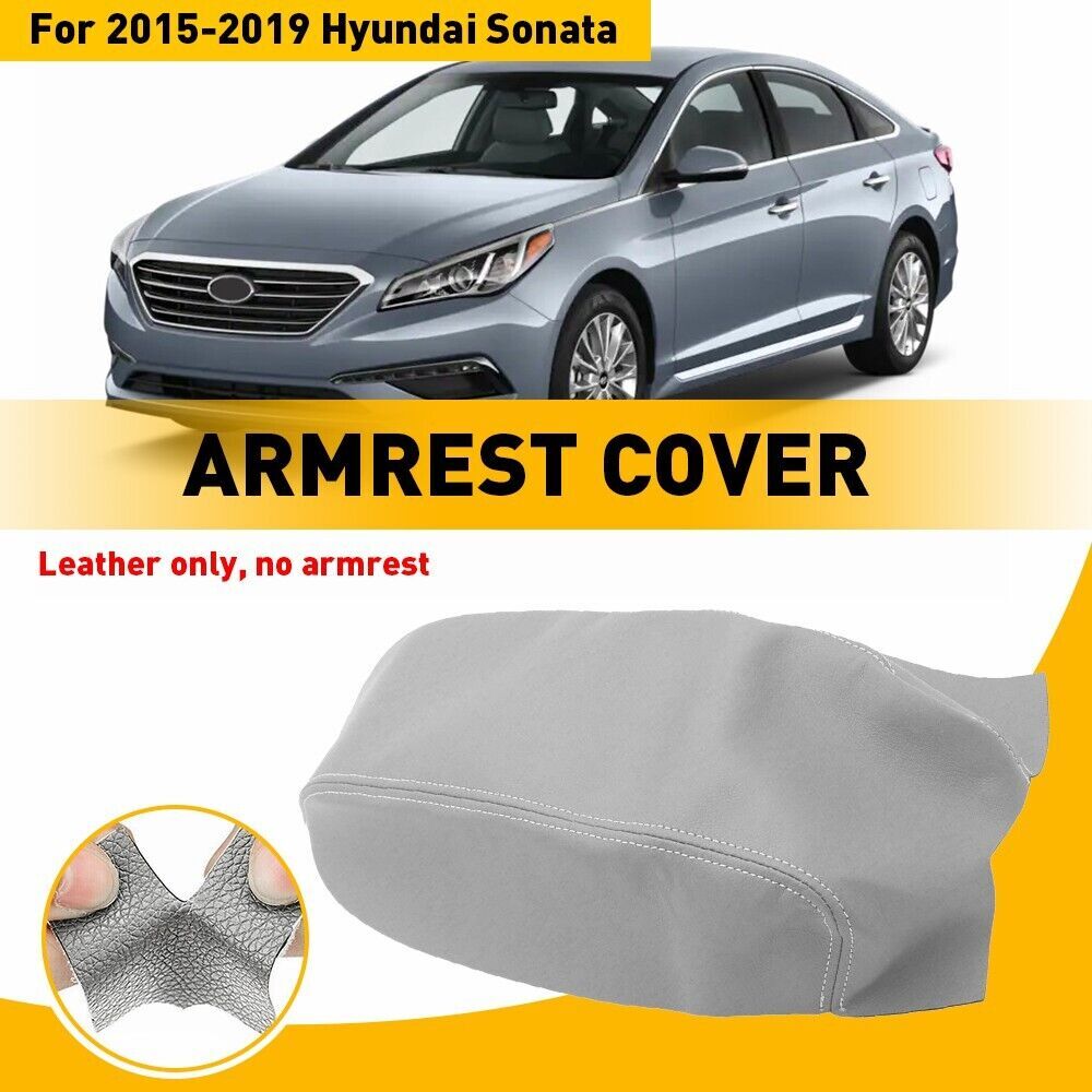 1-Piece Console Cover/Armrest Cover, Leather Gray, for 2015-2019 for Hyundai Sonata JD- n