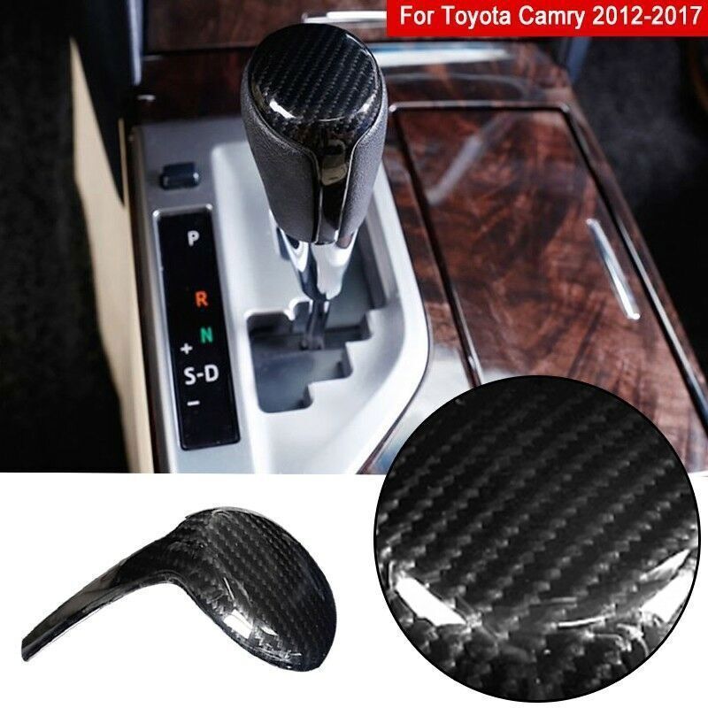 for Toyota for Camry 2012-2017 Carbon Fiber Interior Gear Shift Knob Head Cover Trim