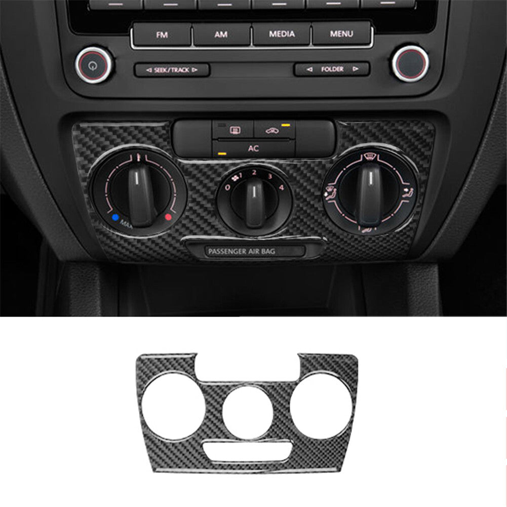Carbon Fiber Climate Control Cover Trim for Volkswagen for Jetta Sedan 2011-2014