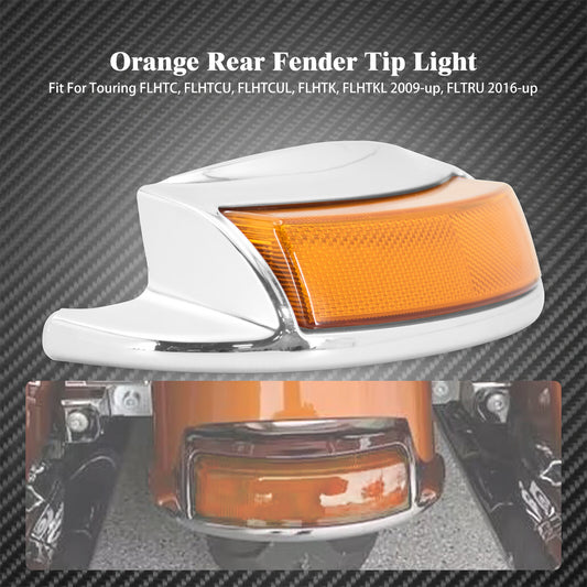 Rear Fender Orange Len Tip Brake Light Fit for Harley Touring Glide 2009-2023
