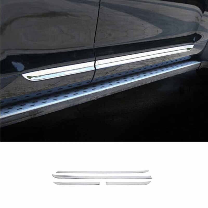4X for Toyota Highlander Chrome Steel Car Door Guard Moluding Strip Trim 08-2013