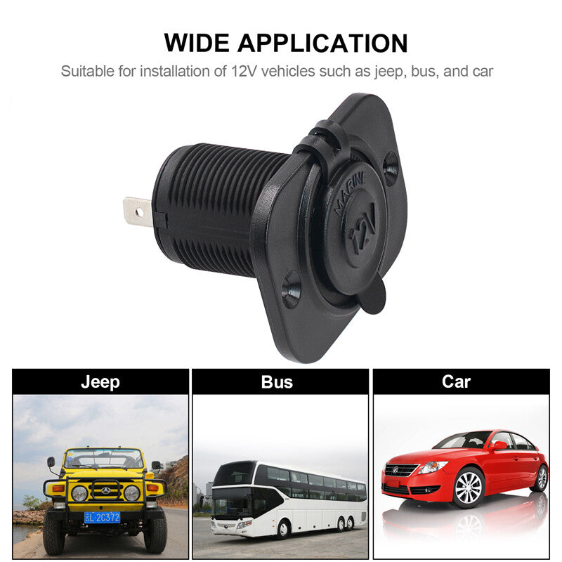 12V Waterproof Cigarette Lighter Socket, Socket Charger, Power Adapter, Plug (1 Piece) n