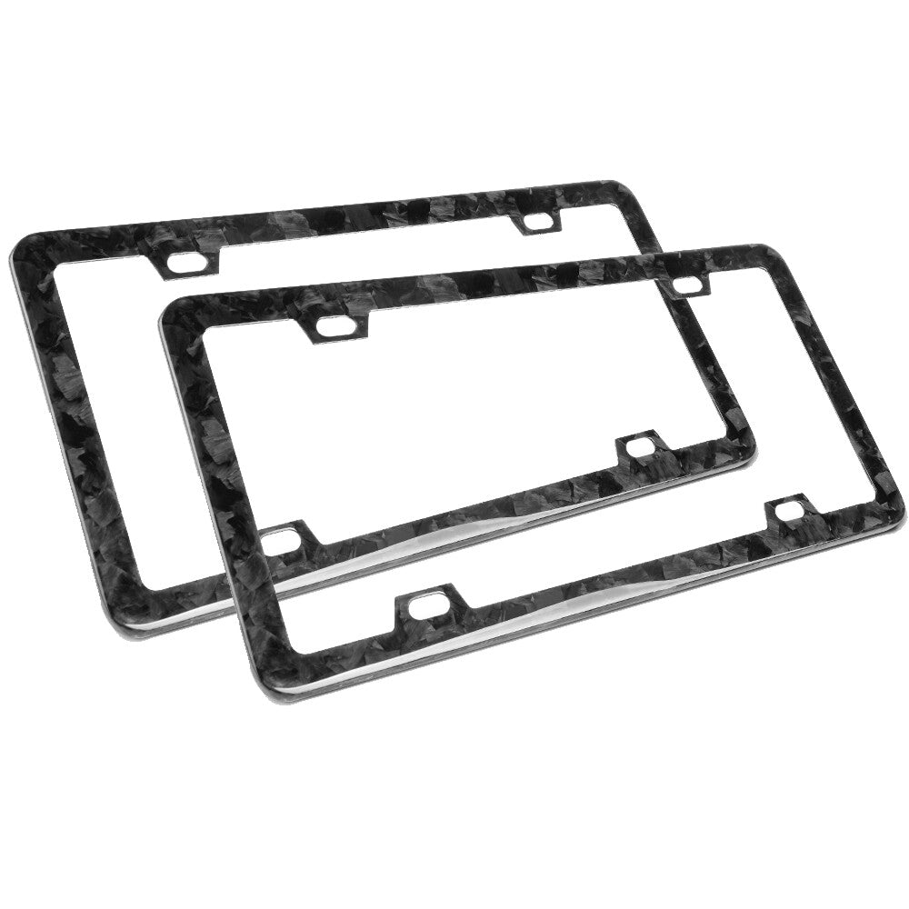 1Pair Car Front  Rear Forged Carbon Fiber License Plate Frame Cover Universal