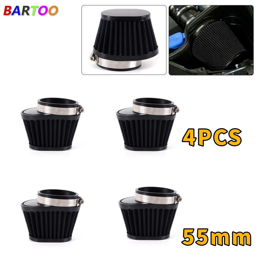 4PCS 55mm Air Filter Cleaner Round Tapered Replacement Fit For Motorcycle / Car Q