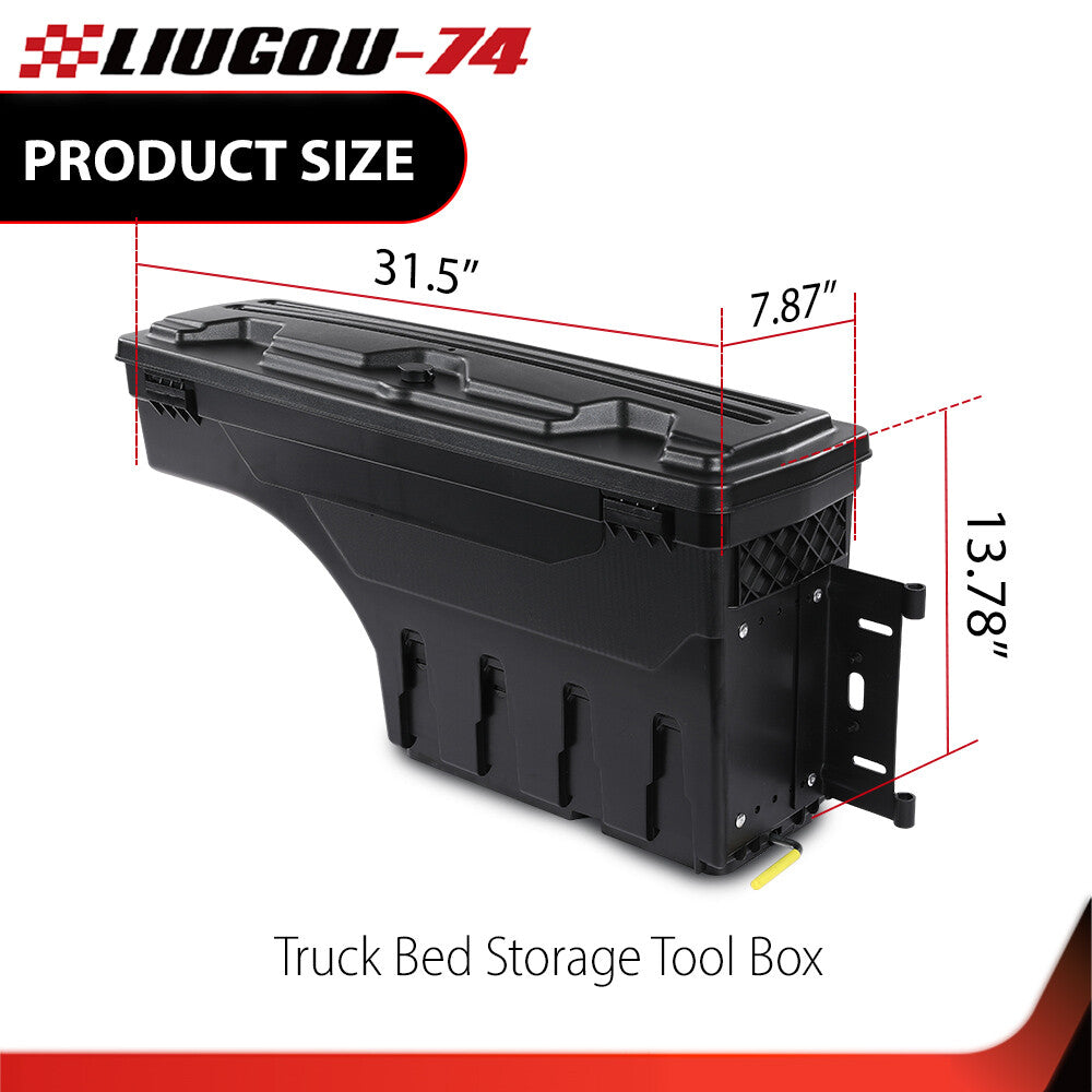 Truck Bed Swing Storage Box Tool Box Right Side Fit for 1997-2014 F150 v