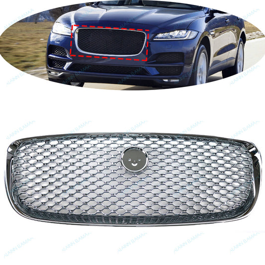 Front Bumper Radiator Grille Fits for Jaguar F-Pace 2017-2020,All Chrome