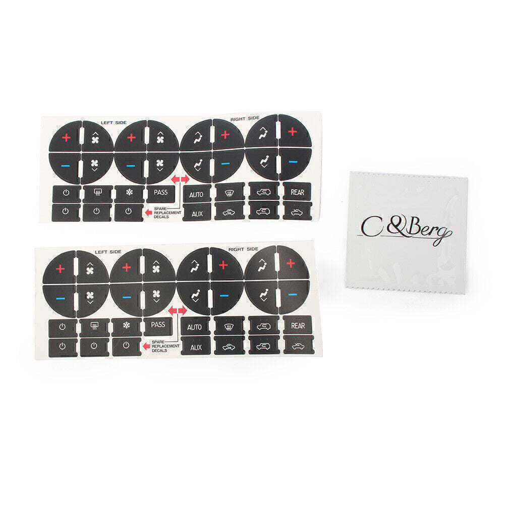 AC Dash Button Repair Kit Decal Stickers Dash Replacement for 2007-13 for Chevy for GMC Q