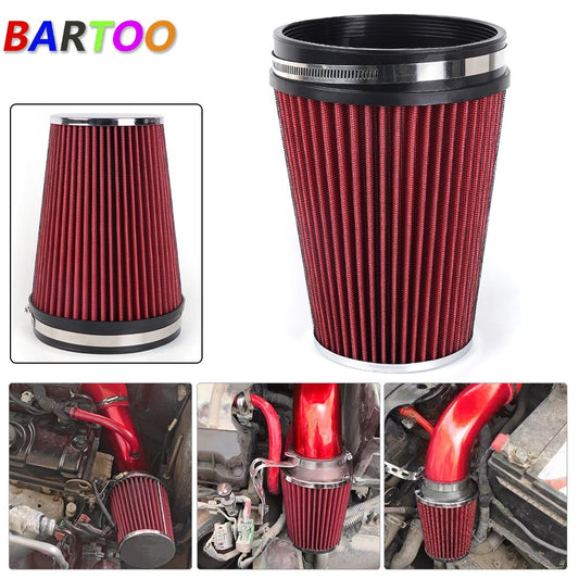 6 152mm Universal Inlet Truck Air Intake Cone Replacement Dry Air Filter RED Q